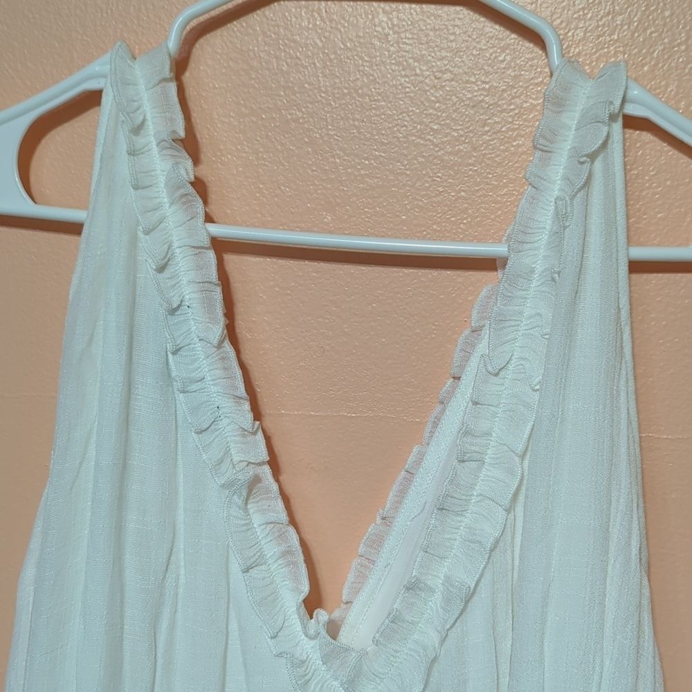 Aakaa Off White Surplice Maxi Dress L - Picture 9 of 11